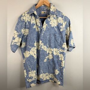 Vintage Reyn Spooner Floral Hawaiian Shirt Cotton Casual Mens Large